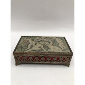 Vintage Hommage De Fruits Rubén’s Brass Jewelry Trinket Box